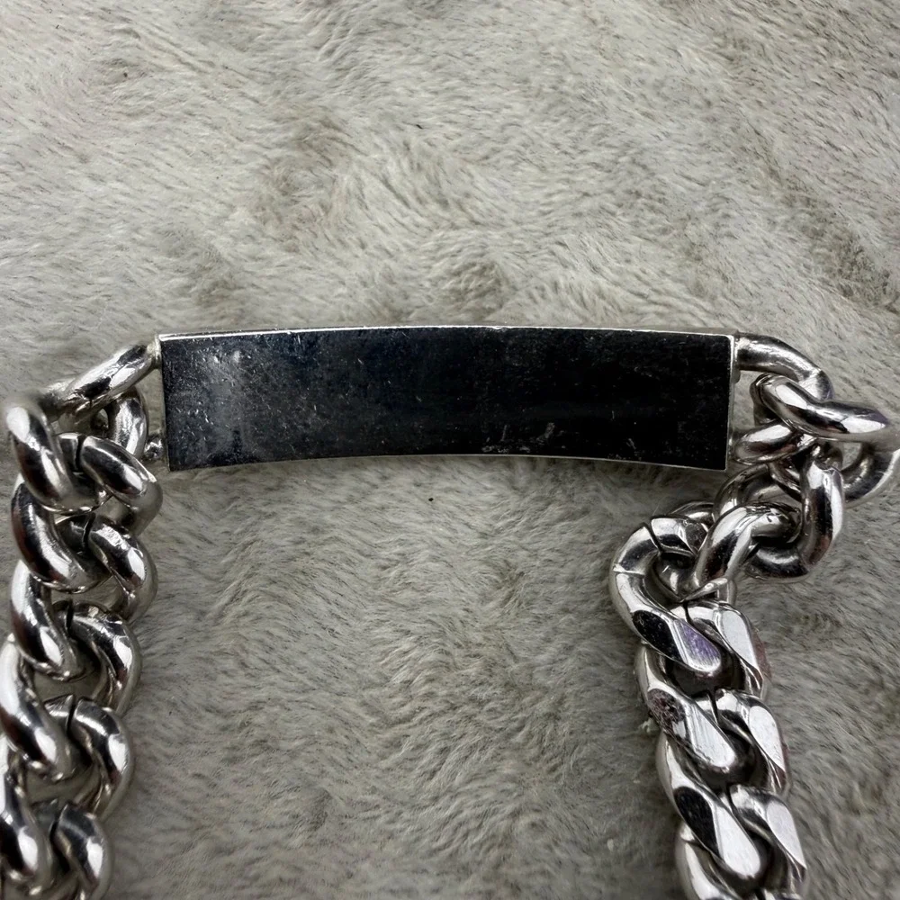 Vintage ID Bracelet Silver Tone Adjustable Not Engraved 8.5